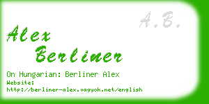 alex berliner business card